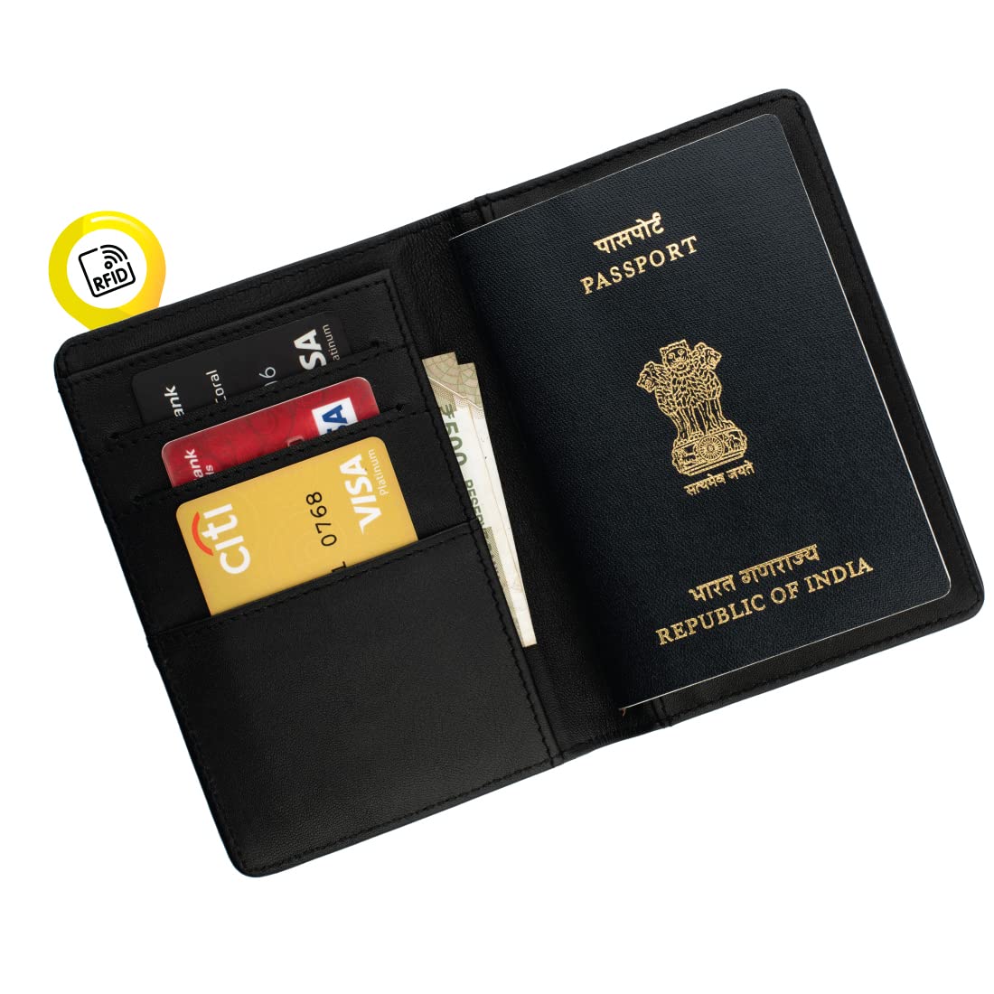 Portafoglio Viaggio Rfid Portadocumenti Da Viaggio In Pelle Sottile Con Blocco RFID - Per Passaporto E Carte, AICase Portachiavi Uomo - Foto 11