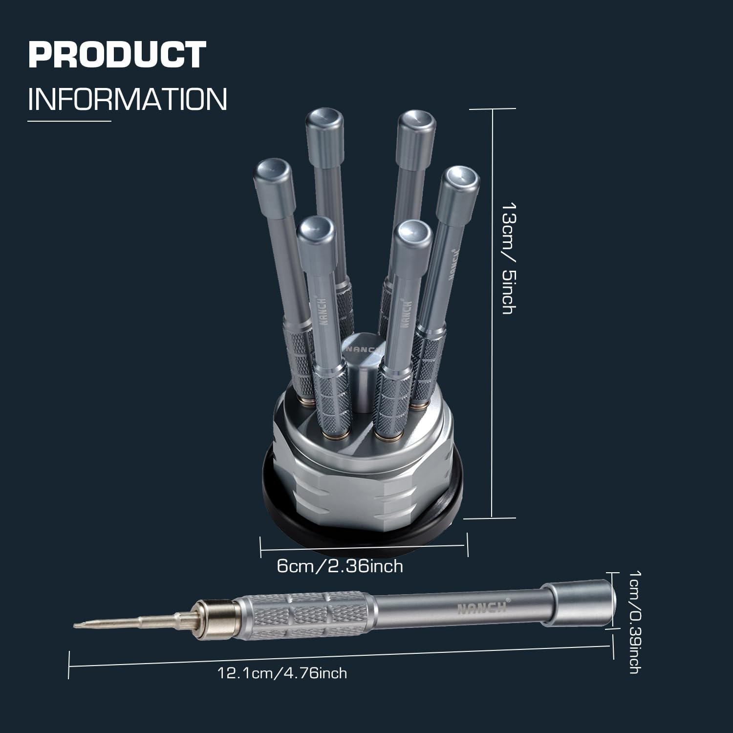 Juego de destornilladores de precisión profesionales para reparación de teléfonos, juego de 6 mini destornilladores pequeños con soporte de rotación de 360°, compatible con iPhone, iPad