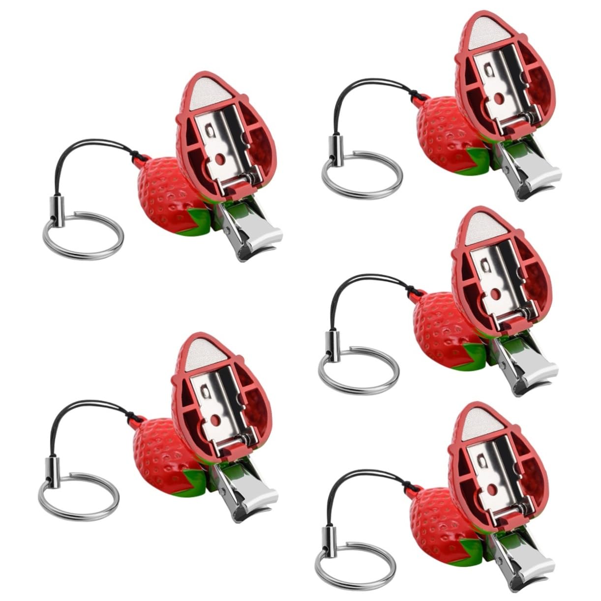 FRCOLOR 5 Pz Forbicine Per Alla Fragola Taglia Tagliaunghie Alla Fragola Forbici Per Cuticole Tagliaunghie in Acrilico Pinze Per Manicure Acciaio Inossidabile Rosso