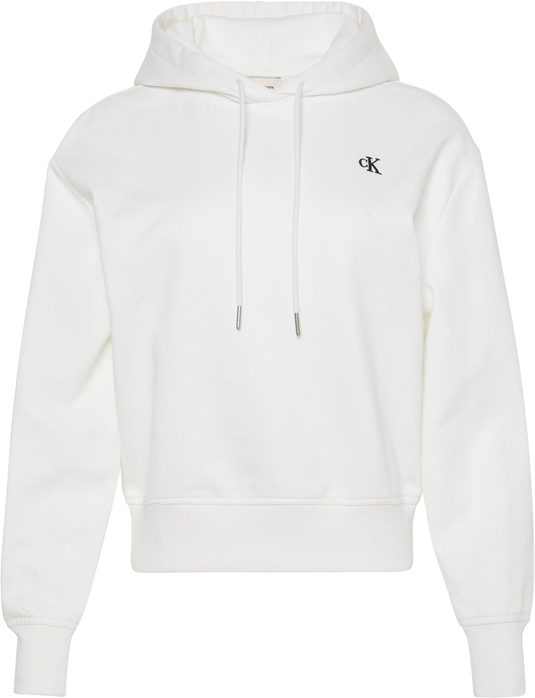 Calvin Klein Donna Felpa con Cappuccio Monogram Terry con Logo