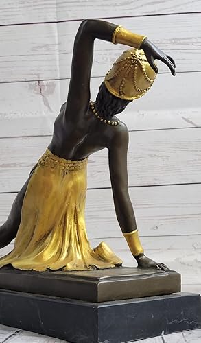 Miniatura 8 de EUROPEAN BRONZE Museum Quality Detailed Vintage Antique Reproduction Dancer by Chiparus Sale Artwork Gift Handmade