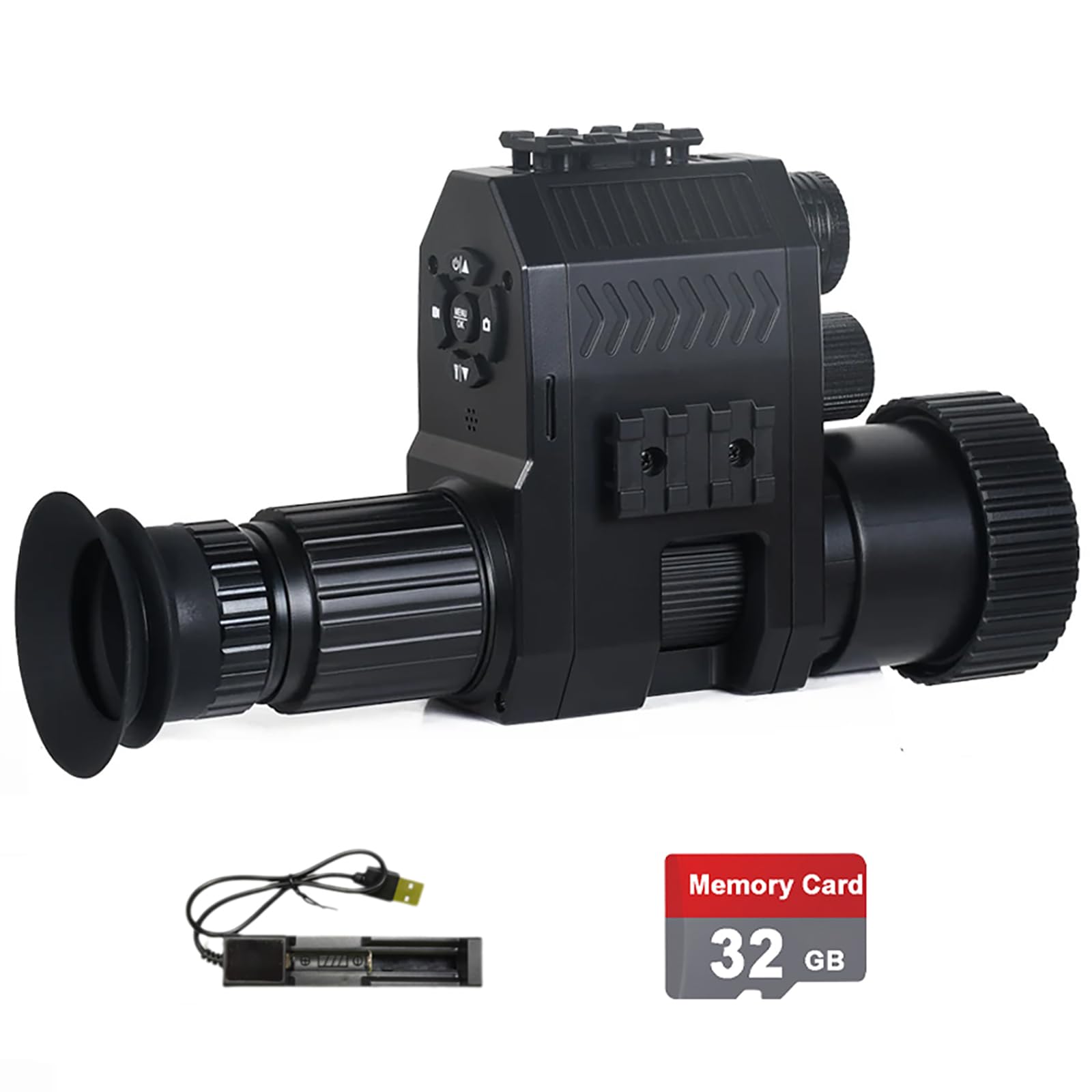 WGFXYBFY 940nm Night Vision Monocular for Adults, 12mm Super Clear Lens Infrared Night Vision Scope 5X Digital Zoom 3 Levels of Infrared Adjustment with 32GB Memory Card, for Camping