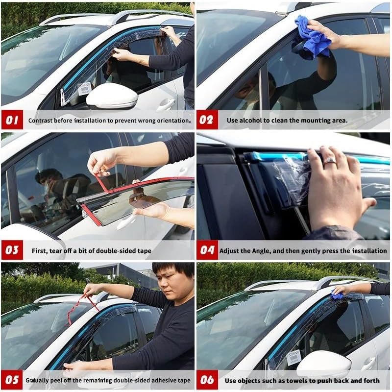 Pare-soleil déflecteurs Kia Mohave anti pluie vitre - 7