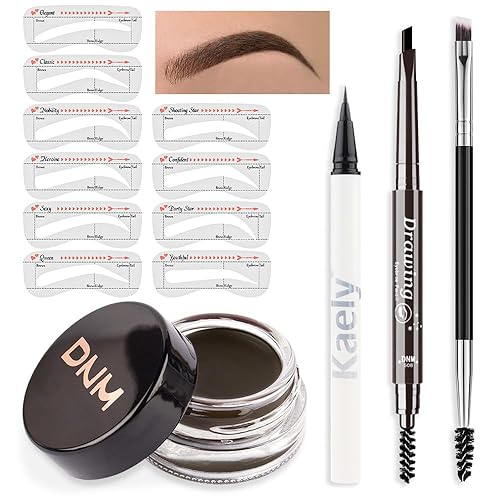 evpct Kit de plantillas de cejas para mujer, kit de maquillaje moldeador de cejas, kit de tinte para plantillas de cejas para mujeres, con