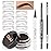 evpct Eyebrow Stencils Kit for Women Shaping, Eyebrow Shaper Makeup Kit, Eye Brow Stencil Shaper Tinting kits for Women, with Eyeliner, Eyebrows Pencil, Pomade, Brush and 10 Stencils, Kit-01 EBONY