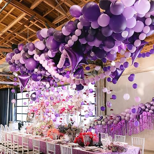 Image of PartyWoo Lavender Balloons 100pcs 12 Inch Light Pastel Purple Lilac Purple Latex Helium Balloons for Birthday Baby Shower Graduation Wedding Anniversary Bridal Shower Party Decorations Purple-Q10