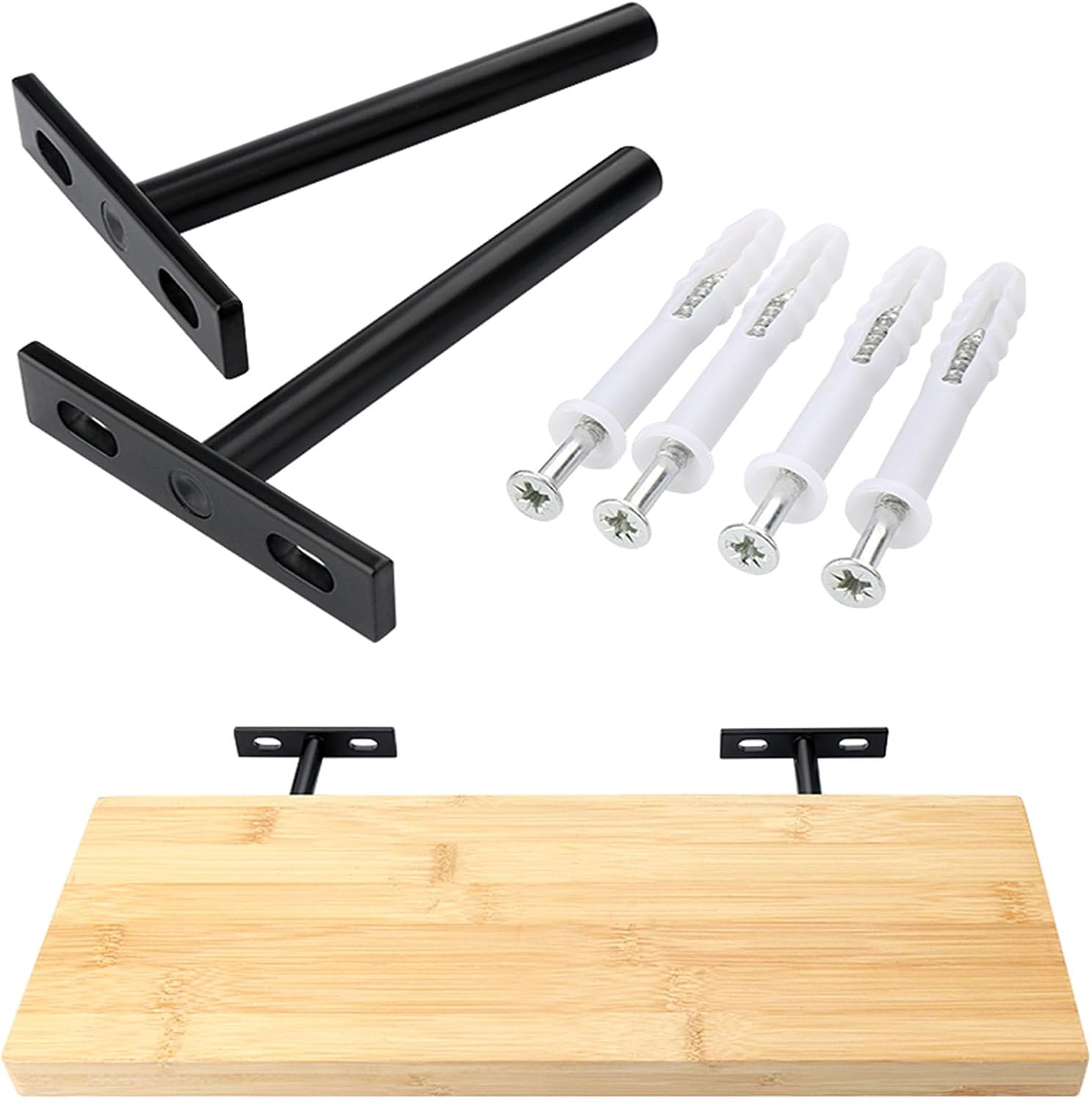 4/6/8pcs Heavy Duty Concealed Shelf Brackets Concealed Floating Supports Set for Wall Mounted Storage & Displa Bracket