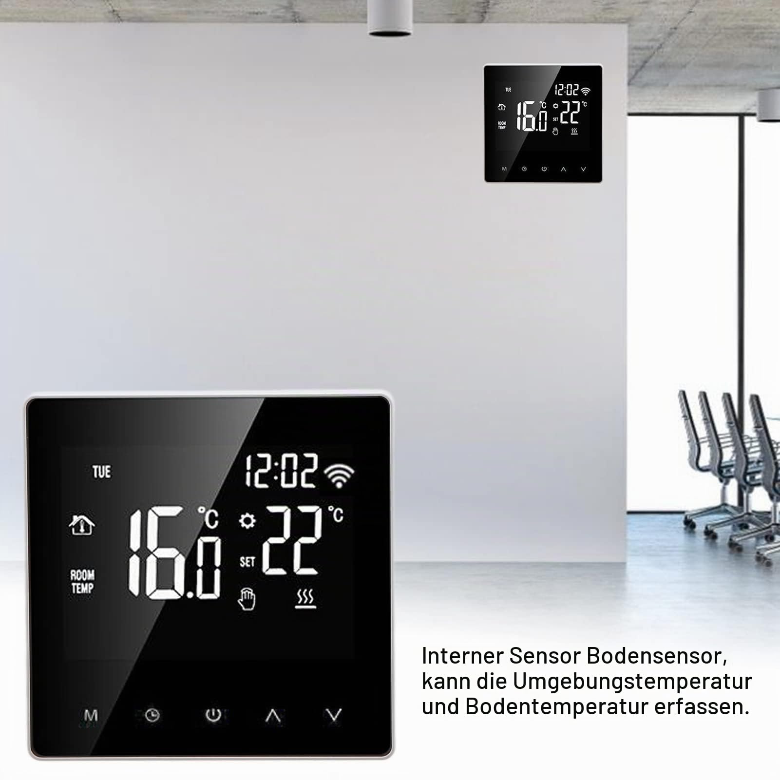 ME81H AC230V 50/60Hz Smart Thermostat 5~90℃ WIFI Intelligentes Thermostat LCD Touchscreen Wasser Fußbodenheizung Thermostat für Tuya(Weißer Hintergrund Weißer Knopf 16A)