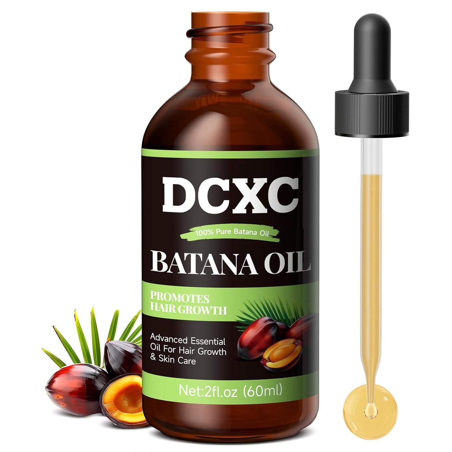 DCXC 100% Pure Batana Oil for Hair Growth - Natural Scalp Care & Hair Thickening Treatment | Revitalizes Damaged Hair, Reduces Breakage & Enhances Shine | Deep Conditioner for All Hair Types (DCXC OIL 60ML-1)