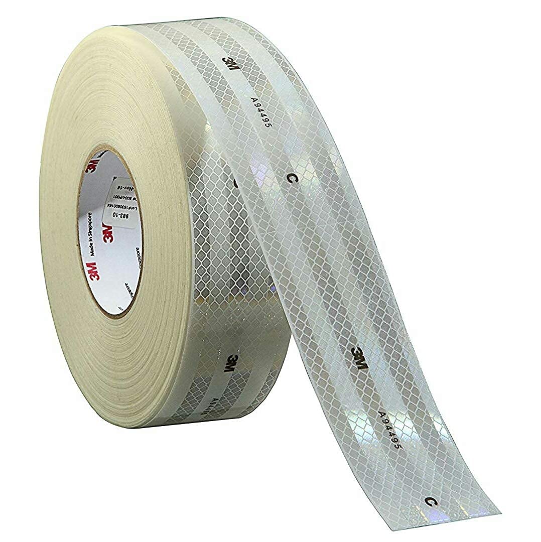 tuf-kote 2 INCH [50.8 mm] X 50 Feet Premium High Intensity Water Proof Conspicuity Warning Reflective Radium Tape Sticker Tape - WHITE-picture-11
