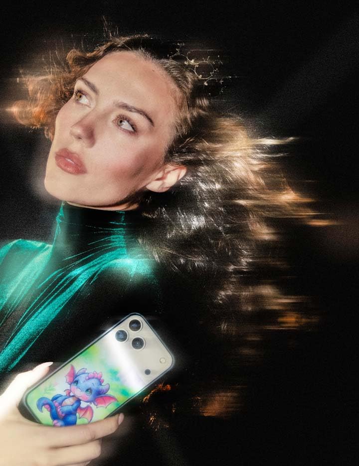 Image of Wildflower Cases - Compatible with iPhone 16 Pro Max | Protective Black Bumper, 4ft Drop Test Certified, Women Owned Small Business | Fantasy Castle Cute Purple | Precious Moments - Dragon Dreams