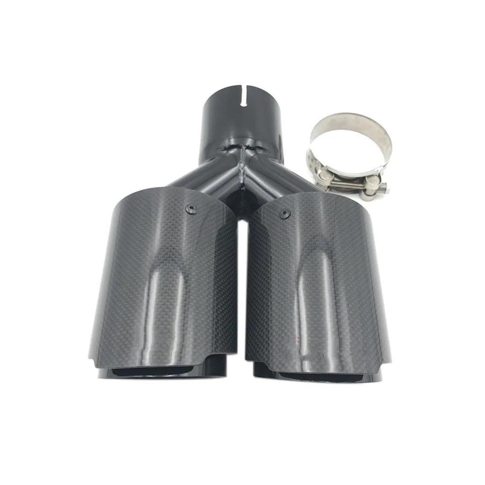 Terminale Di Scarico 1 Pz Lucido In Fibra Carbonio Doppio Silenziatore Punta Tubi Scarico Tubi Scarico Universale Nero In Acciaio Inox Tubo Per BMW F30 E90 Silenziatore Coda Tubo(60MM -76MM)