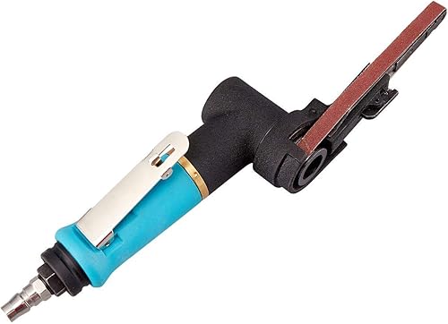 Miniatura 4 de Lijadora neumática de correa de aire, entrada de aire de 1/4 pulgadas, lijadora de banda de aire (3/8 pulgadas x 13 pulgadas) con 12 correas