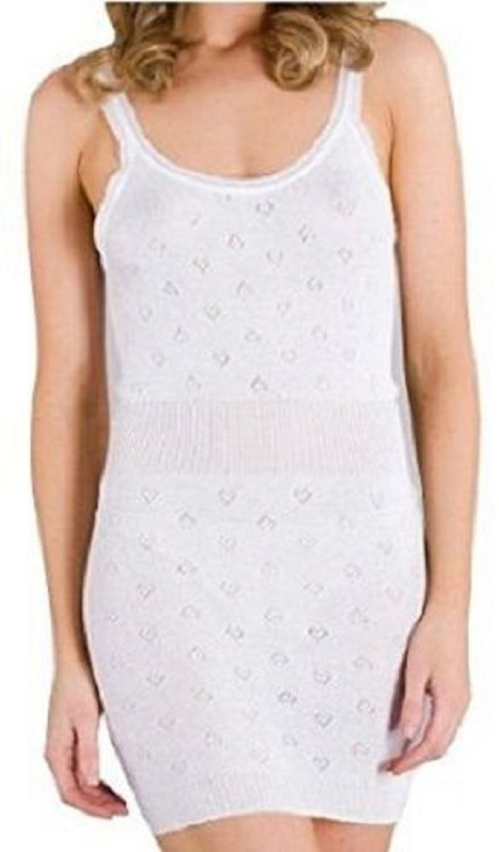 Snowdrop Women's White Branded Underwear Camisole Thermal Vest French Neck Extra Long Sizes Medium Large X Large (X Large)