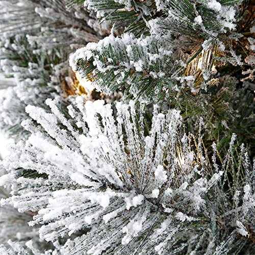 Puleointernational65footprelitflockedportlandpinepencilartificialchristmastreewith300ullistedclearlights Urban Country Home Decor Puleo international 65 foot pre lit flocked portland pine pencil artificial christmas tree with 300 ul listed clear lights urban country home decor