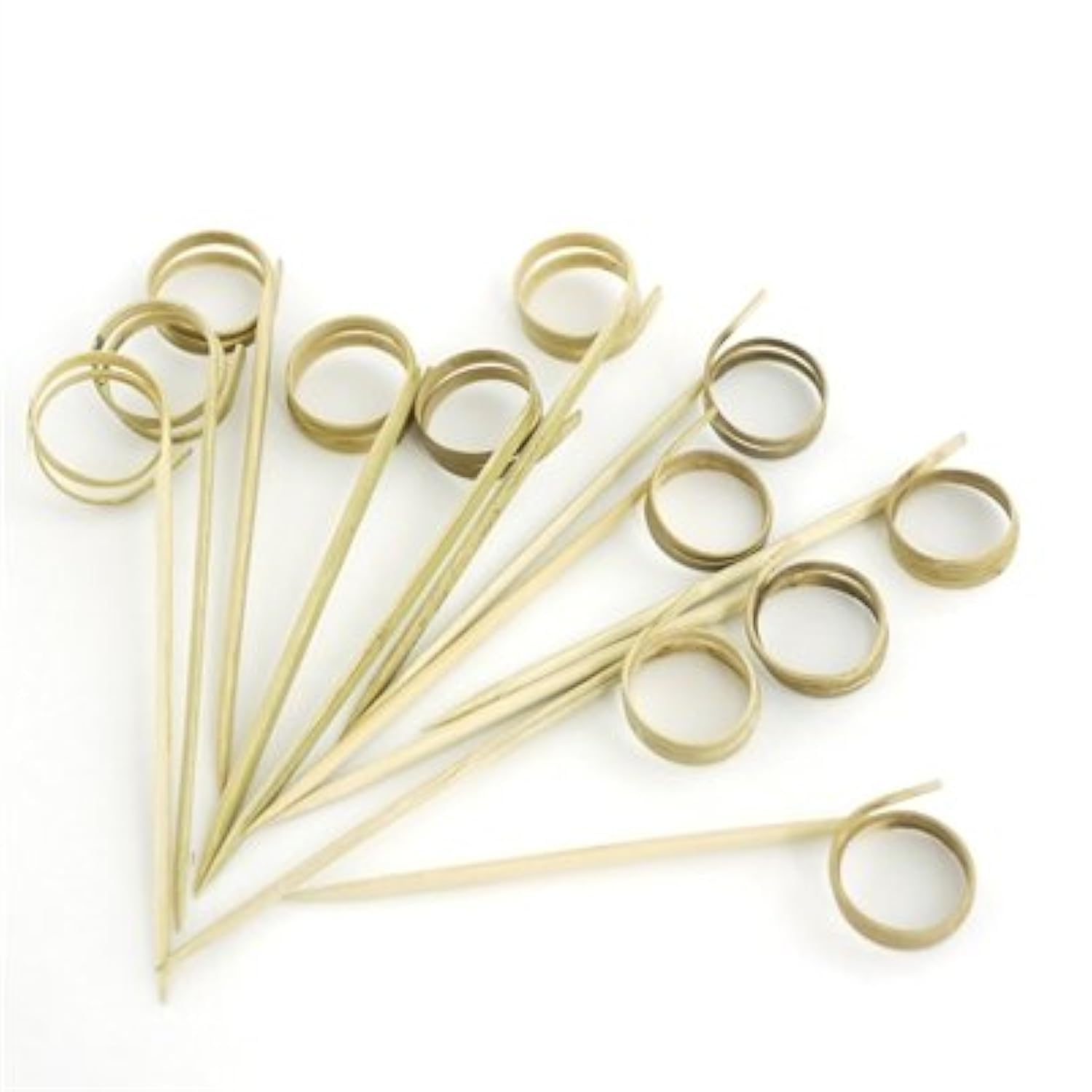 BambooMN 5.9" (15cm) Decorative Loop Ring Card Holder Cocktail Fruit Sandwich Picks Skewers for Catered Events, Holiday's, Restaurants or Buffets Party Supplies, 1000 Pieces