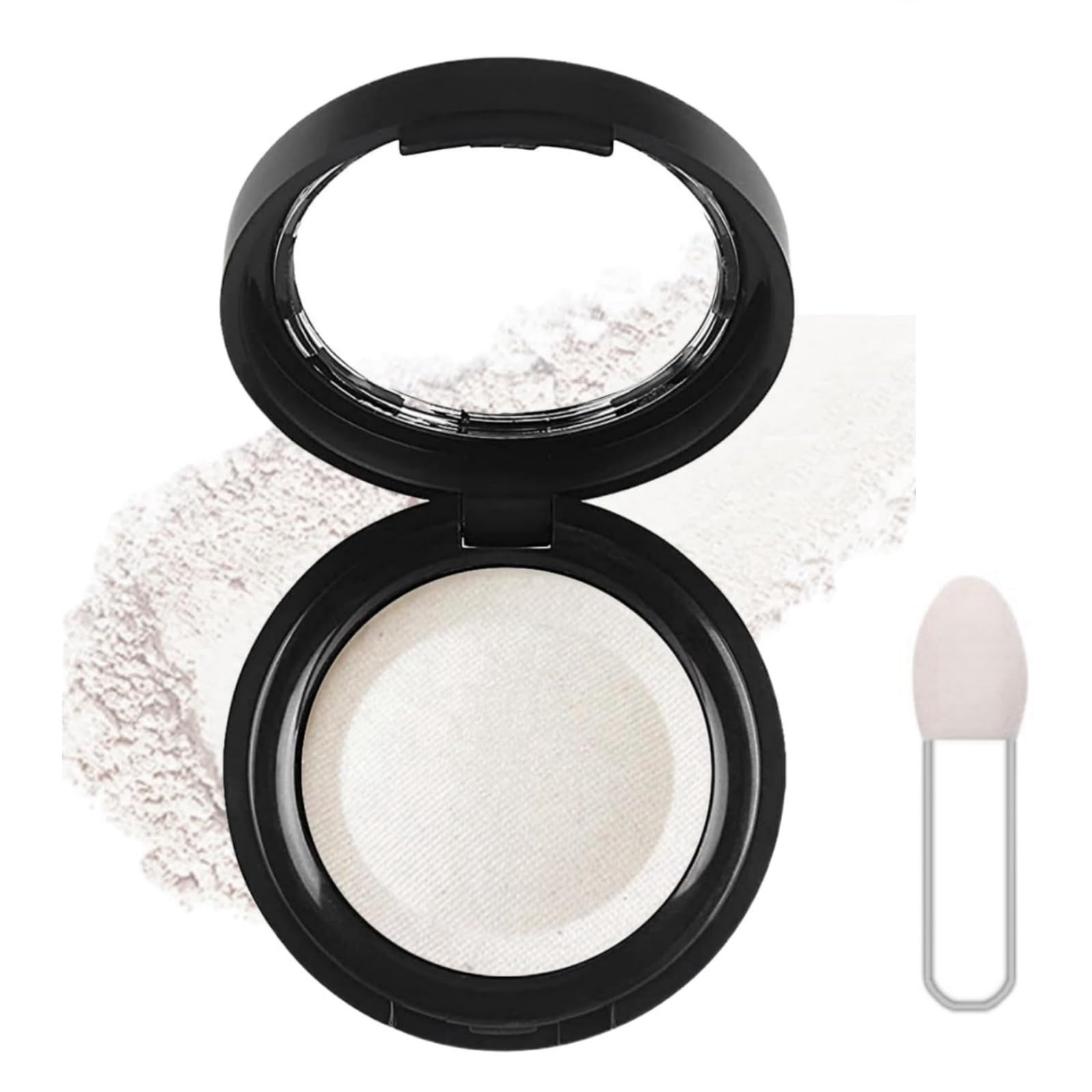 White Eyeshadow Single - Matte Pressed Fine Powder, Shimmer Pearl Shadow for Eye Make-Up, High Pigment Long-lasting Sweatproof for Performance