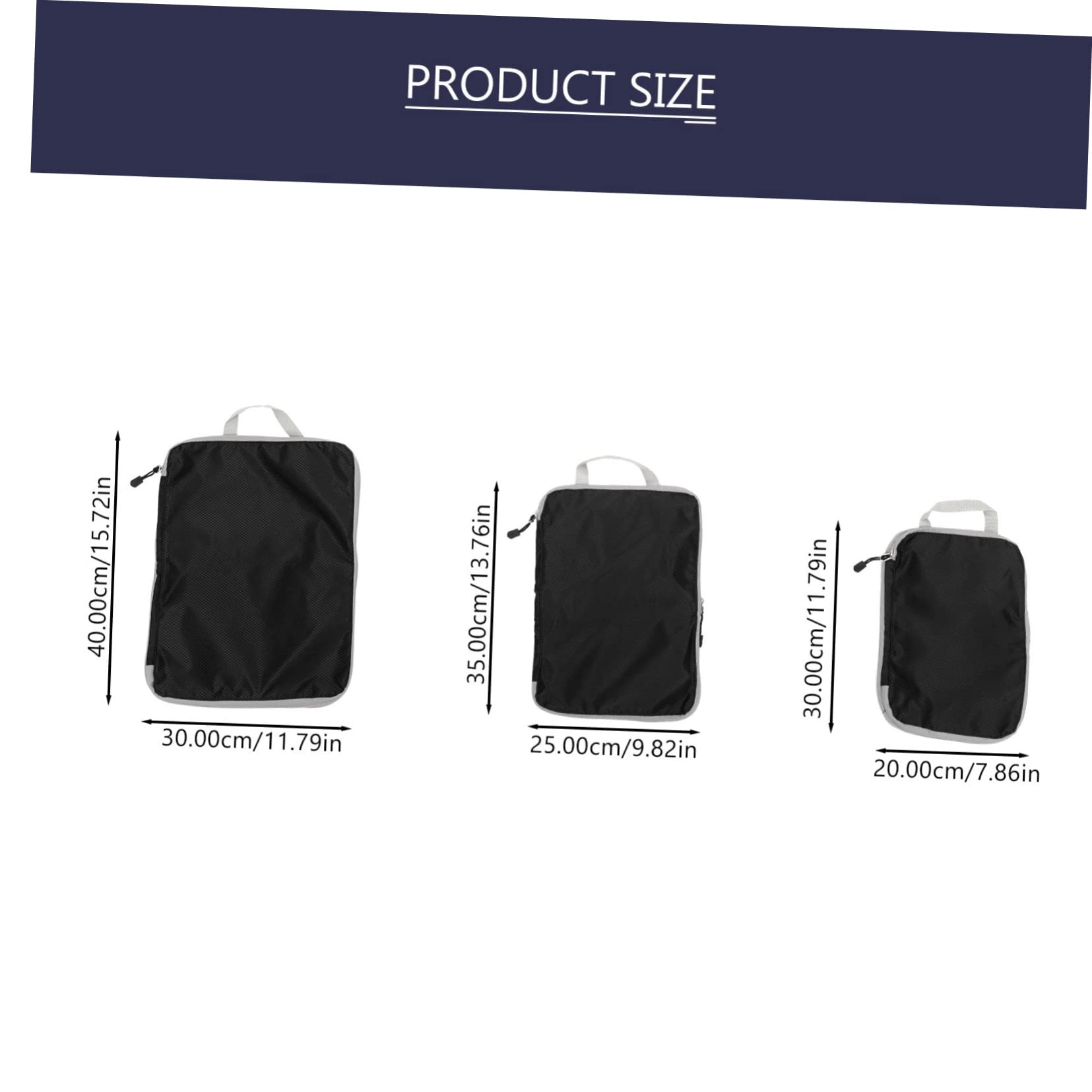 LIFKOME 3 Sacchetti da Viaggio Nero in Nailon, Organizer per Valigia Resistente All’usura, Pratici per Cosmetici e Biancheria Intima, per Viaggio