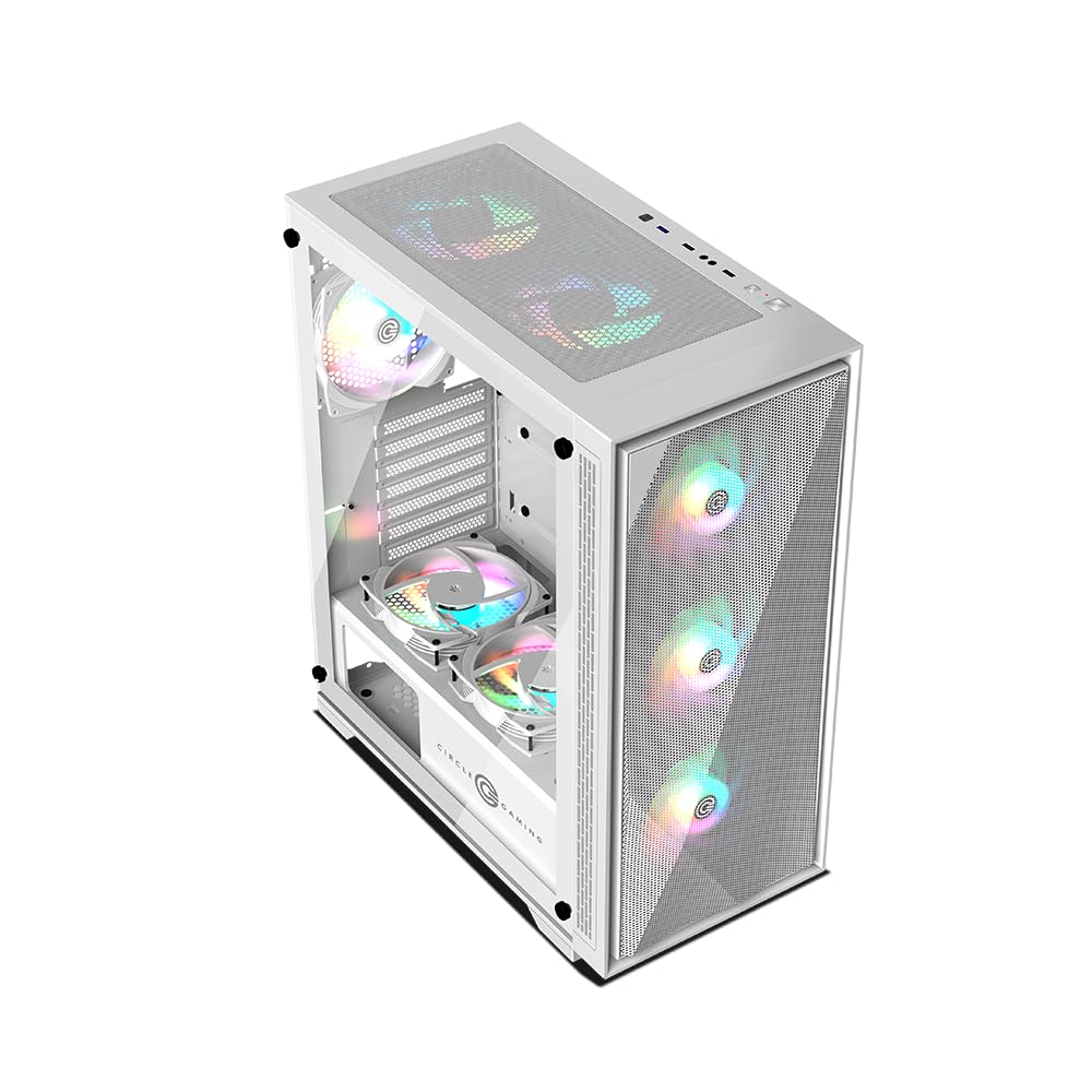 Circle Furious Mesh Gaming Case - White ARGB -2 Circle Furious Mesh Gaming Case - White ARGB -2