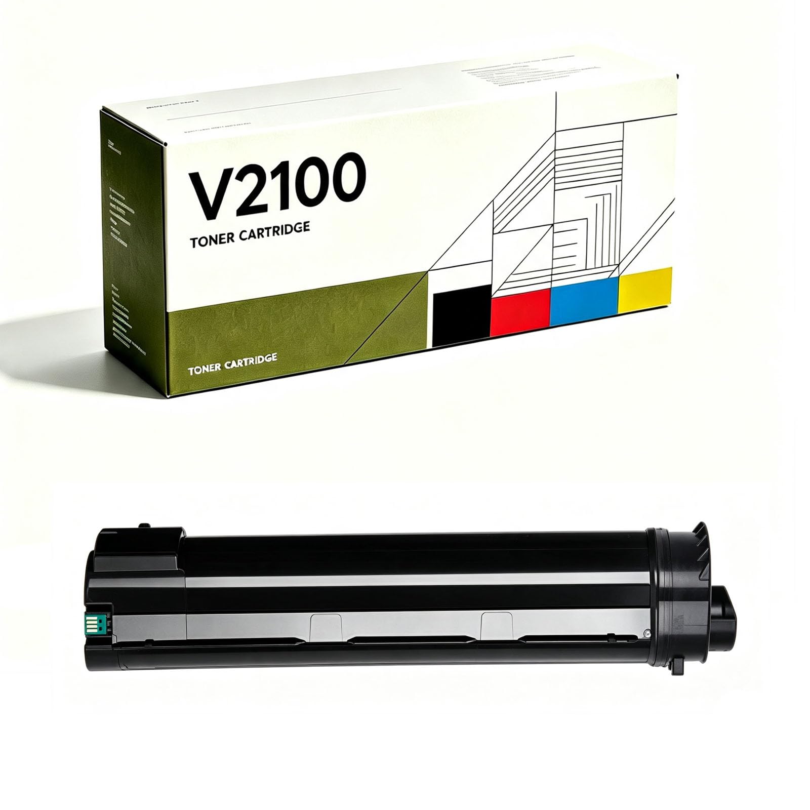 Cartuccia di toner V2100 compatibile con stampante Versant 2100 3100 4100, con chip, 55000 pagine ad alta resa, stampa trasparente, grande capacità, trasparente, nero