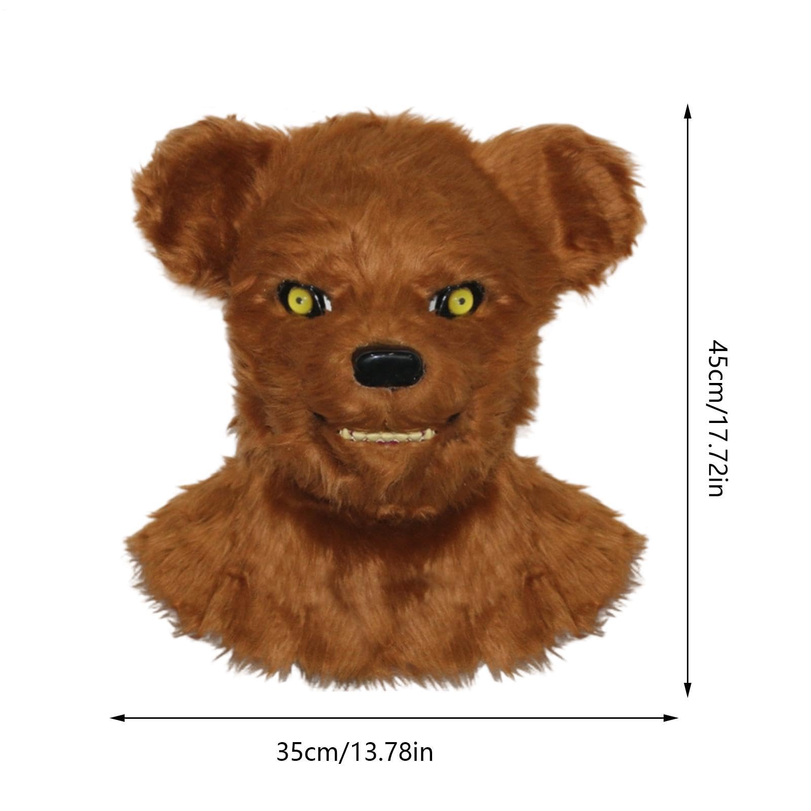 Maschera Animale Costume Realistico In Peluche Traspirante A Forma Di Orso