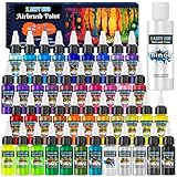 X ARTY HUB Airbrush Paint - 42 Colors with 4.05 Fl Oz Thinner, Iridescent, Neon and Metallic Air Brush Paints Acrylic Ready to Spray, Water-Based Painting Set for Artists Beginners