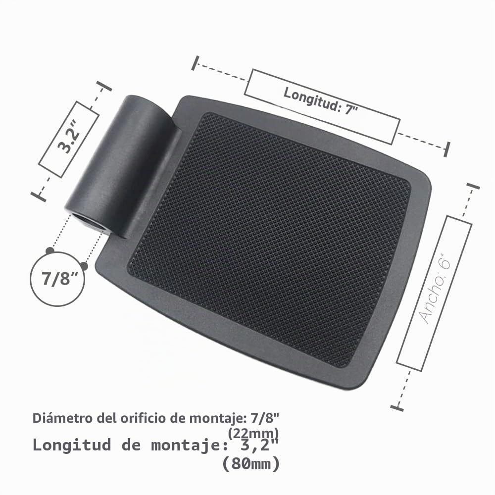 Reemplazo universal de reposapiés para silla de ruedas, almohadilla para reposapiés de pedal de pierna, montaje de tubo de 7/8", se adapta a la mayoría de las sillas de ruedas, 1 pieza