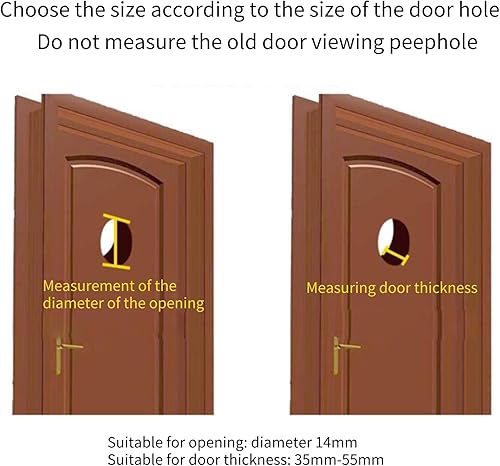 Miniatura 4 de Mirilla de puerta de 220 grados con cubierta de privacidad, adecuado para apertura diámetro de 0.551in, adecuado para grosor de puerta