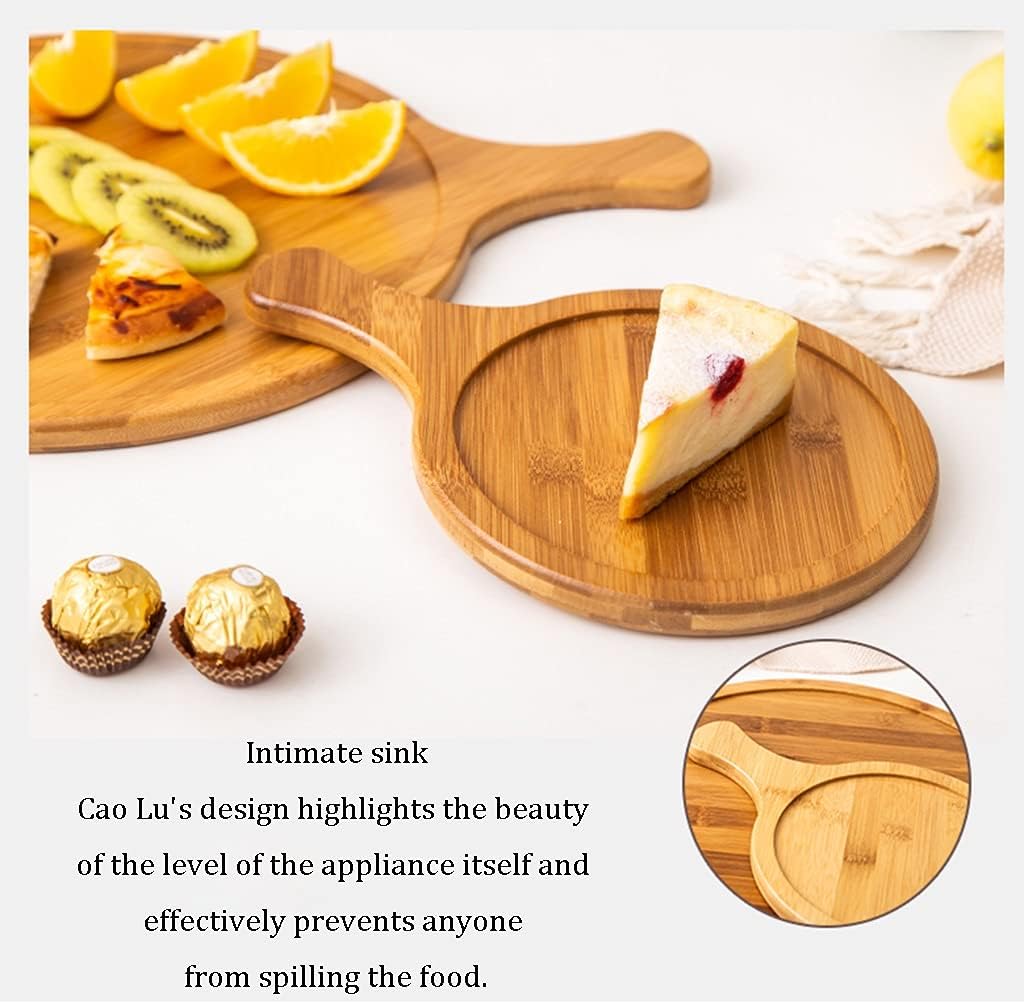 Pizza Tray Round Pizza Board Great for Homemade Pizza and Bread for Cheese Bread Fruit Steak(Wood Colora,29x25x2cm)
