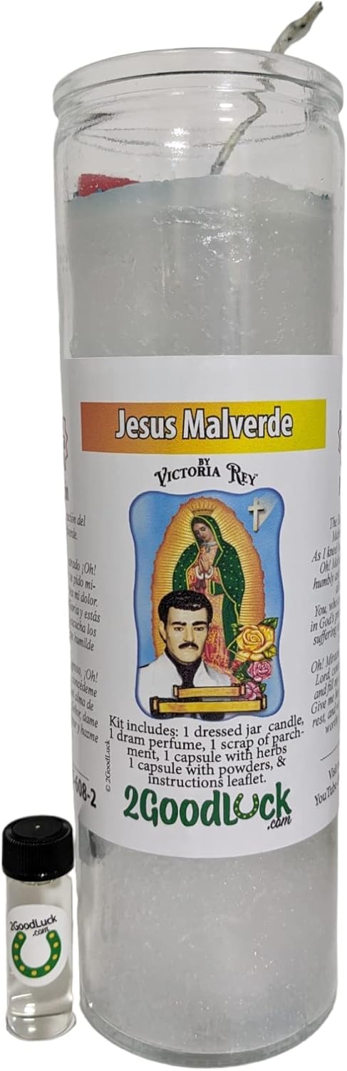 Jesus Malverde Dressed Candle Kit - Veladora Kit Jesus Malverde