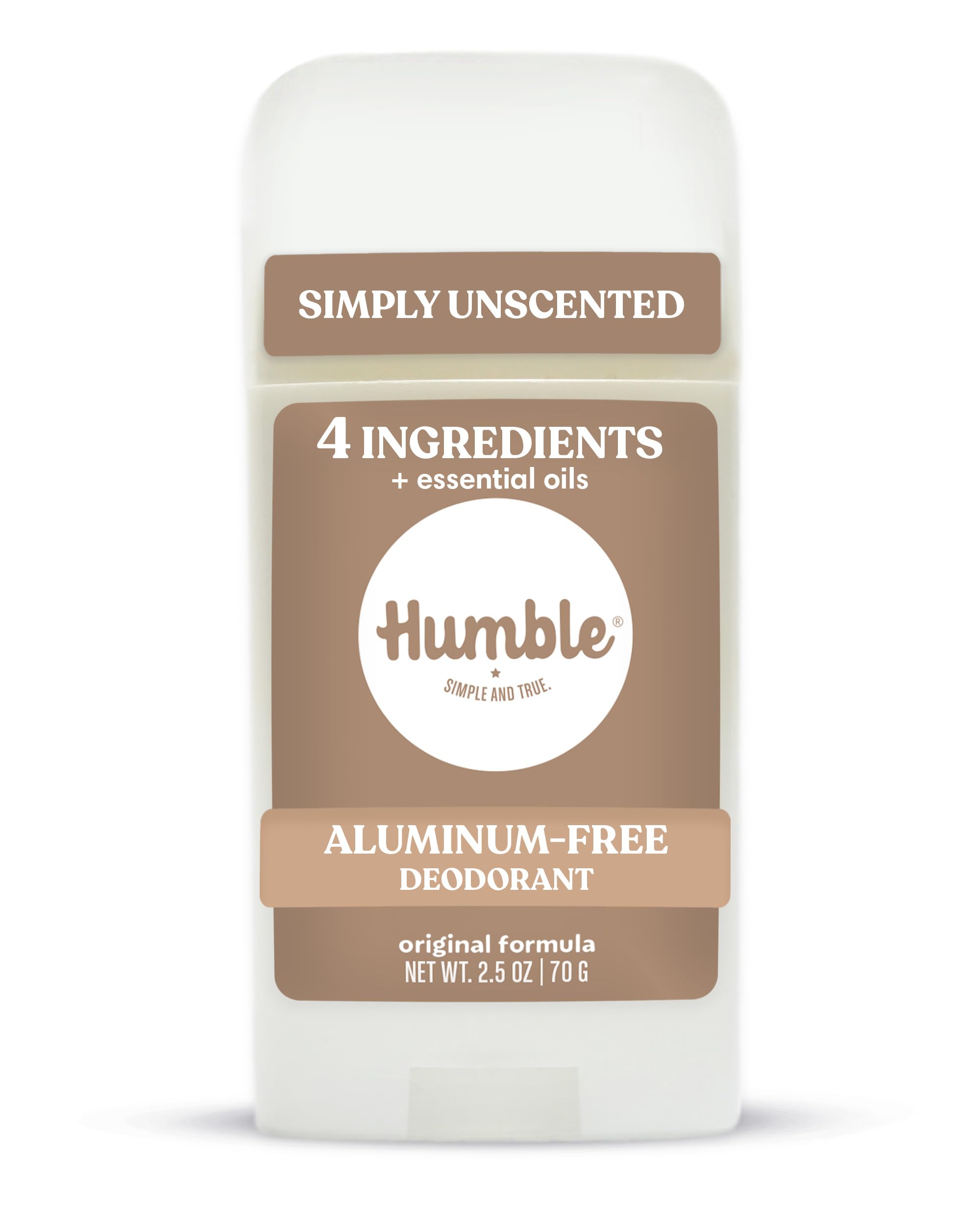 Humble tutto deodorante naturale, alluminio e parabeni, Cruelty Free uomini e donne deodorante unscented 1-Pack