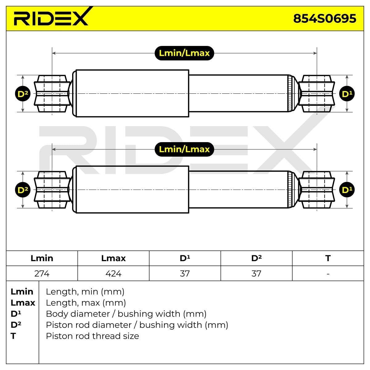 RIDEX 854S0695 2x Ammortizzatore Posteriore Compatibilità con SUZUKI Samurai SUV SJ