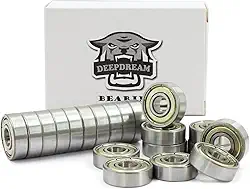 DEEPDREAM Rolamentos Premium 20Pcs 608Rs Rolamentos de Skate Rolamentos Abec Rolamentos de Esferas de Aço Cromado Rolamentos Longboard(8X22X7Mm) para Quad Skate Rolamentos de Sulco Profundo Em Miniatu