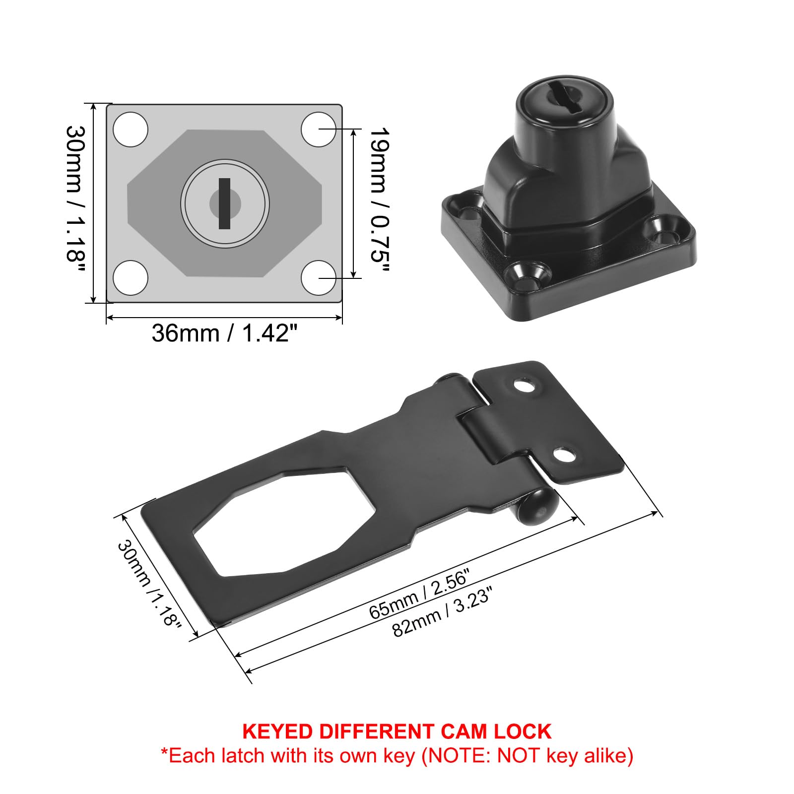 PATIKIL Keyed Hasp Locks - Image 2