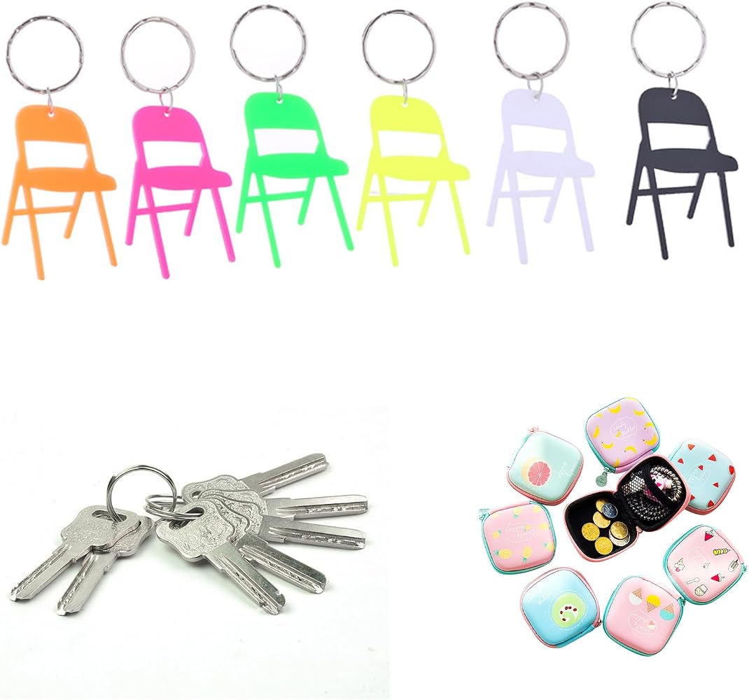 Acrylic Mini Backrest Chair Keychain – Cute Folding Chair Charm For Keys & Backpacks - View #2