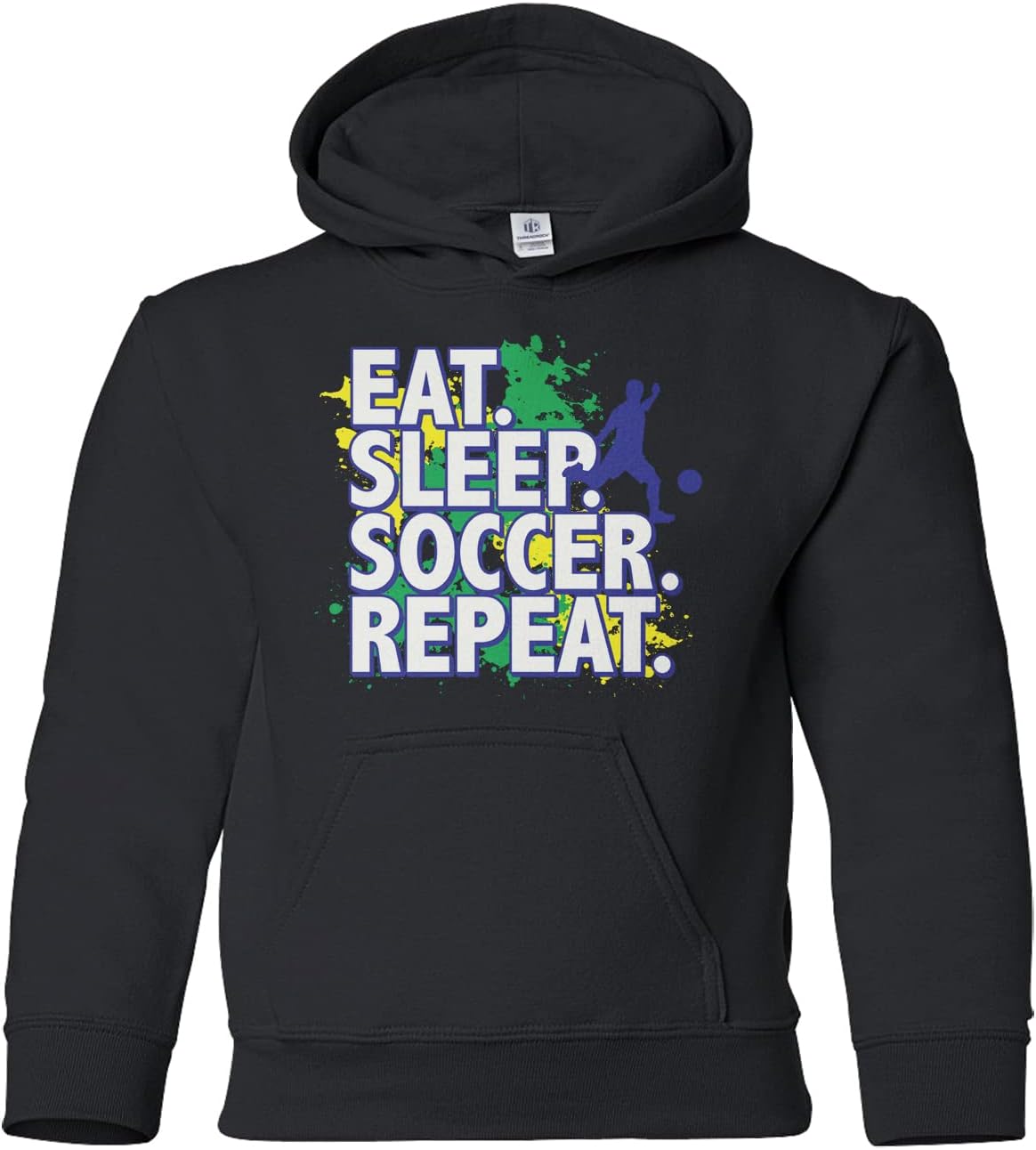 Threadrock Big Boys' Eat Sleep Soccer Repeat Youth Hoodie Sweatshirt