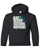 Big Boys' Eat Sleep Soccer Repeat Youth Hoodie Sweatshirt