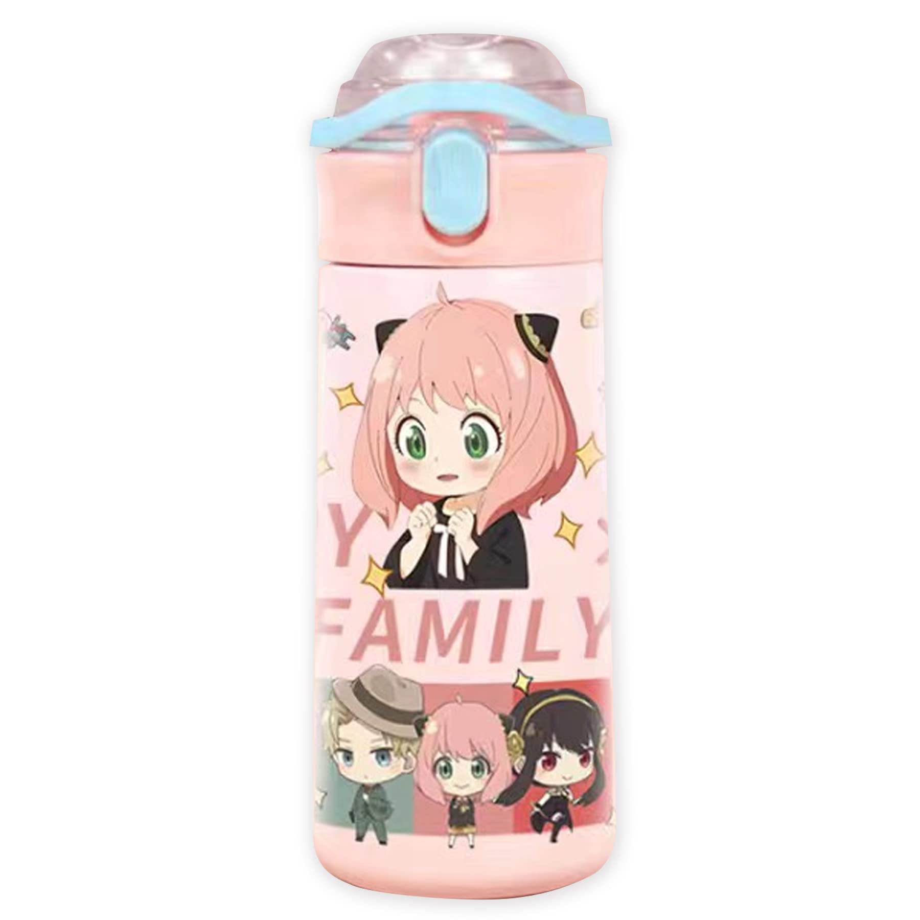 TANSHOWTANSHOW Anya Forger Water Bottle Merch 16 oz Stainless Steel Anime Kids Insulated Reusable Thermos Water Bottle