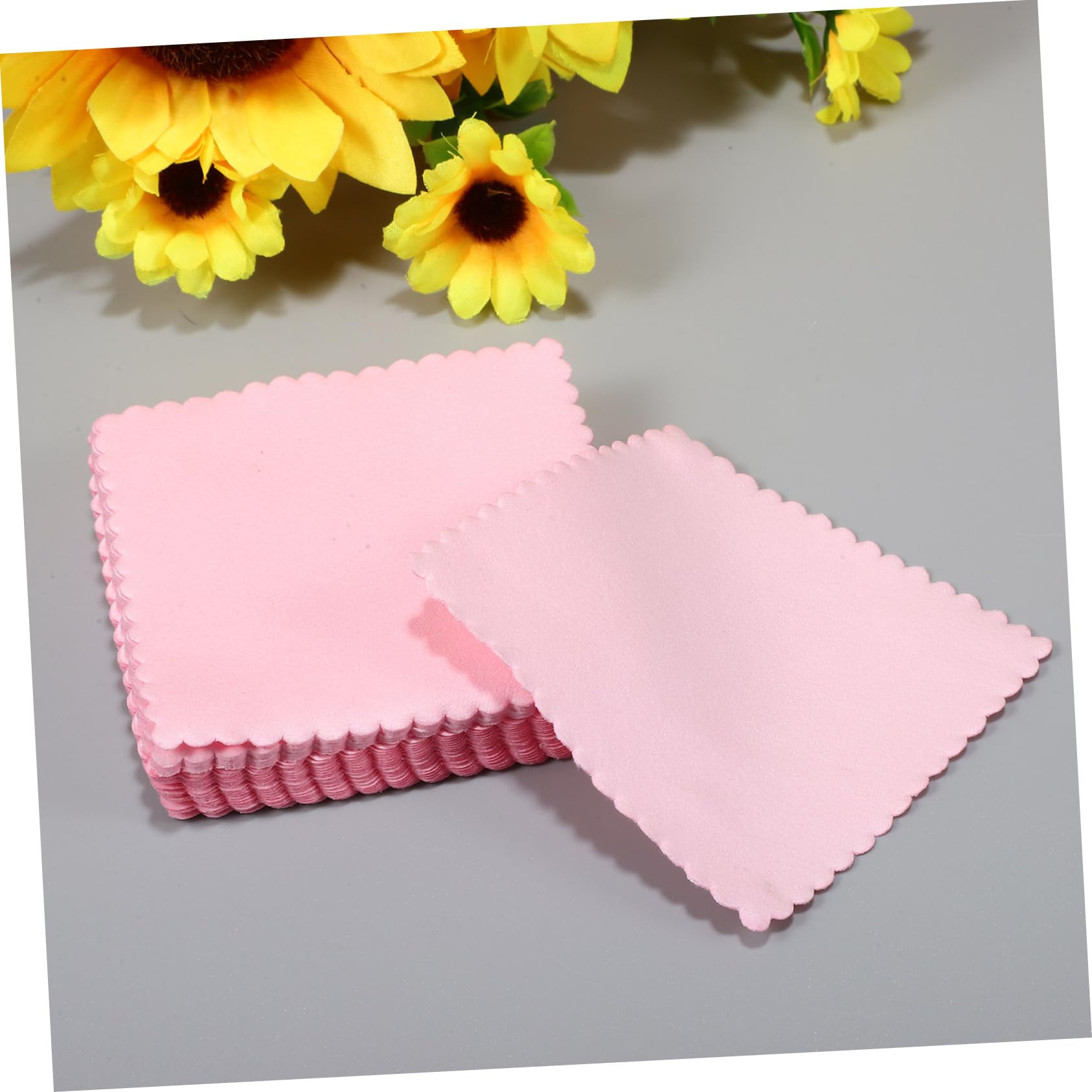 OSALADI 5 Set Panno Argentato Panni in Microfibra Panno per Occhiali Detergente per Occhiali Panno Lucidante per Gioielli Salviette Detergenti per Gioielli Fibra Superfine Rosa 100 Pezzi*5