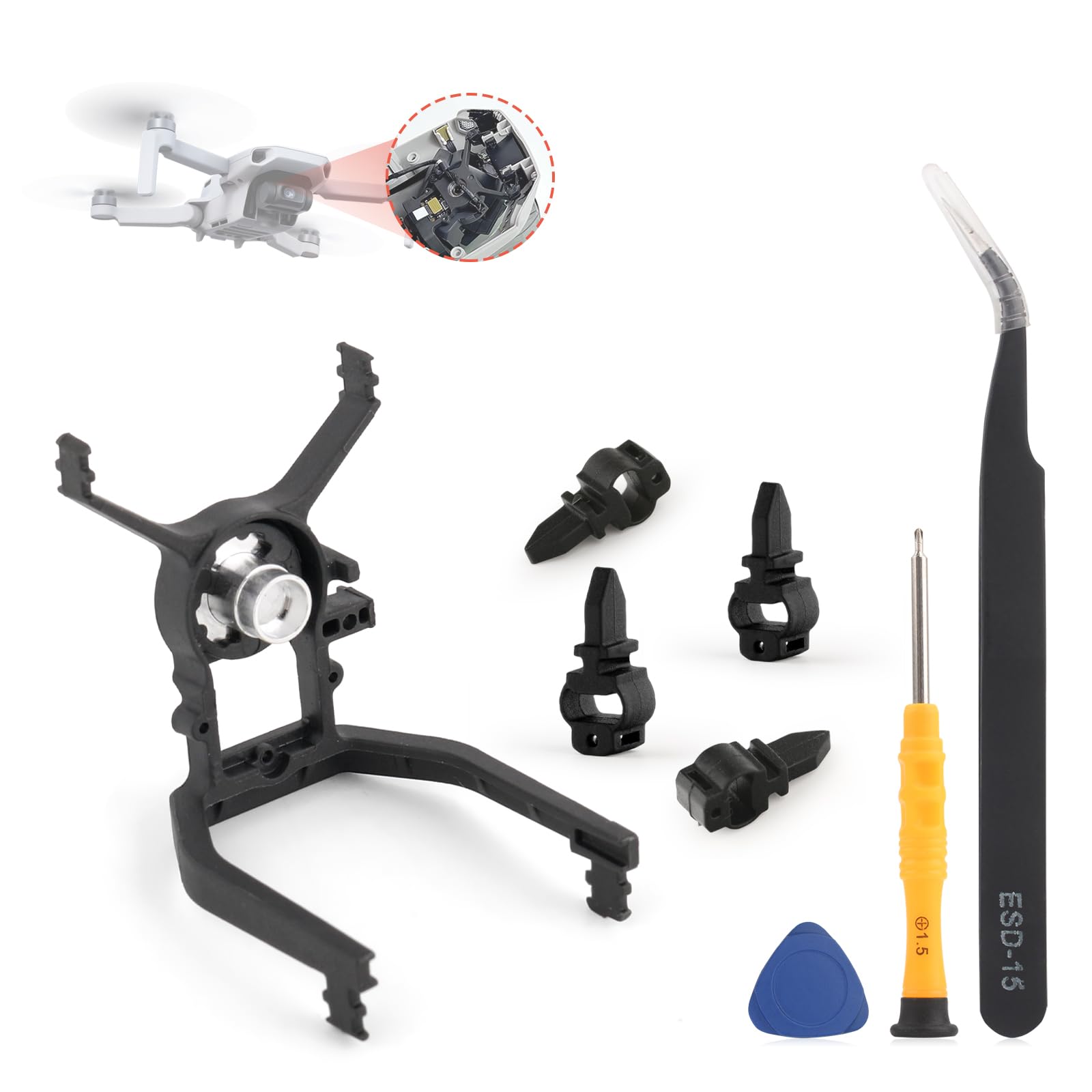 para dji Mavic Mini/Mini 4K Soporte Amortiguador de Golpes Cámara Cardán para dji Mini 2/Mini SE Amortiguación Soporte Drone Accesorios Amortiguador de Cardán con Herramientas