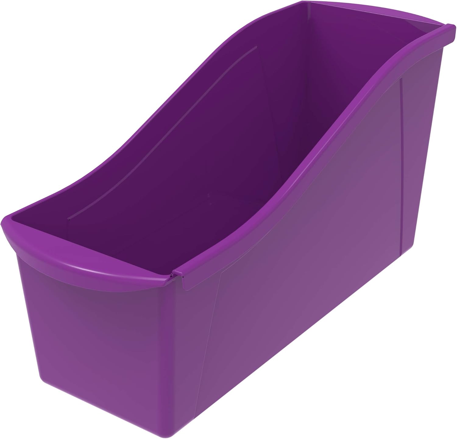 Storex Book Bin, 14-1/4 x 5-1/4 x 7 Inches, Dark Purple, 6-Pack, STX71178U06C