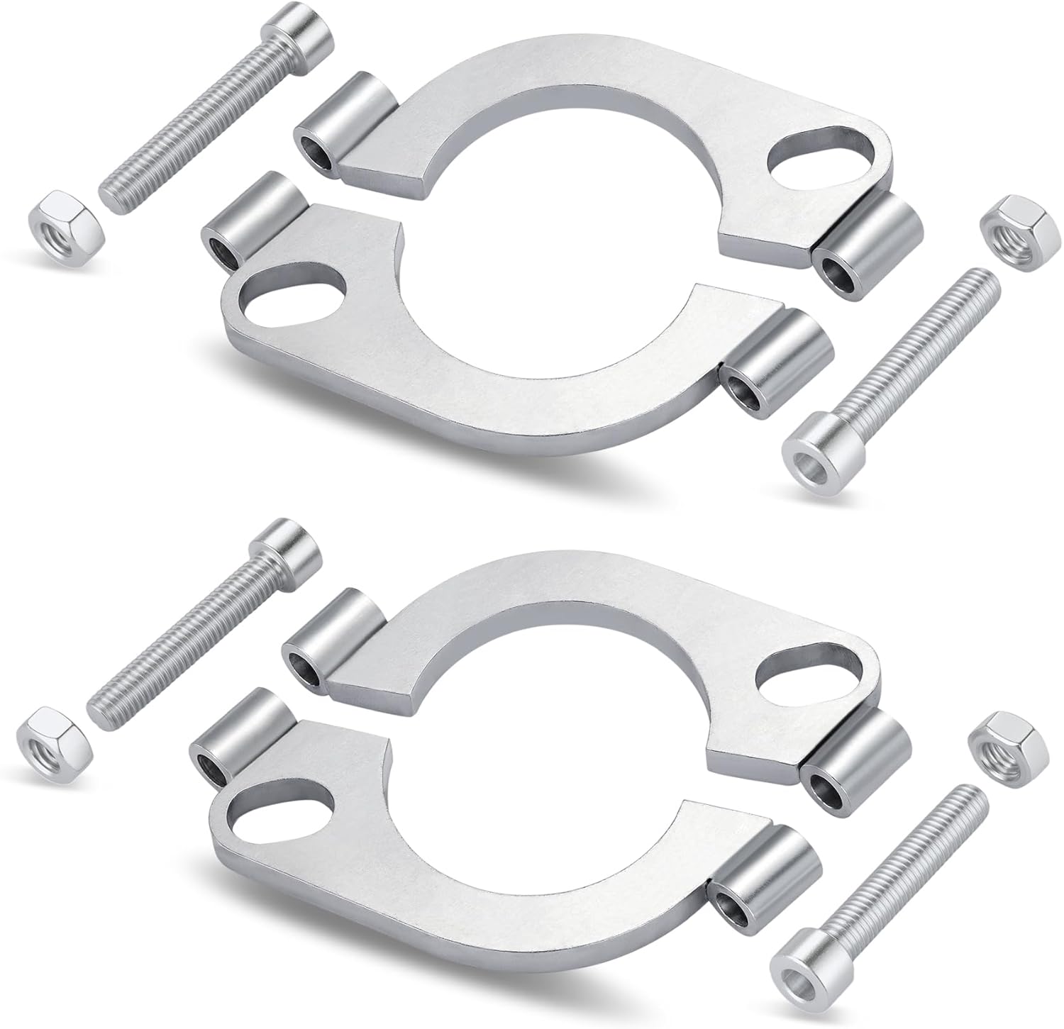 EVIL ENERGY 2.25 Inch Split Flange Repair Kit, Exhaust Flat Oval Flange Connection, Carbon Steel Exhaust Flange Replacement, 2 PCS