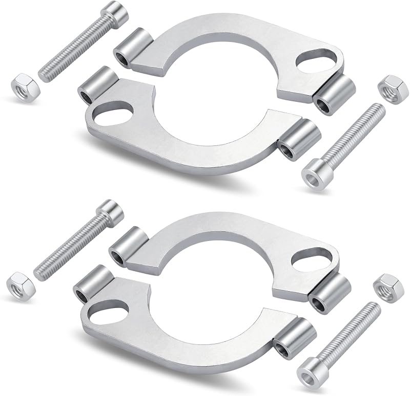 Flange bipartida para escapamento EVIL ENERGY 2,25" em aço carbono – Kit com 2 unidades