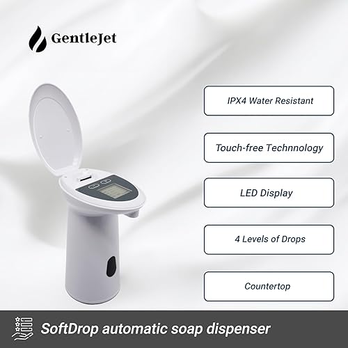 Miniatura 2 de SoftDrop Dispensador automático de jabón sin contacto, líquido de volumen ajustable para baño y cocina, dispensador automático de jabón de mano,