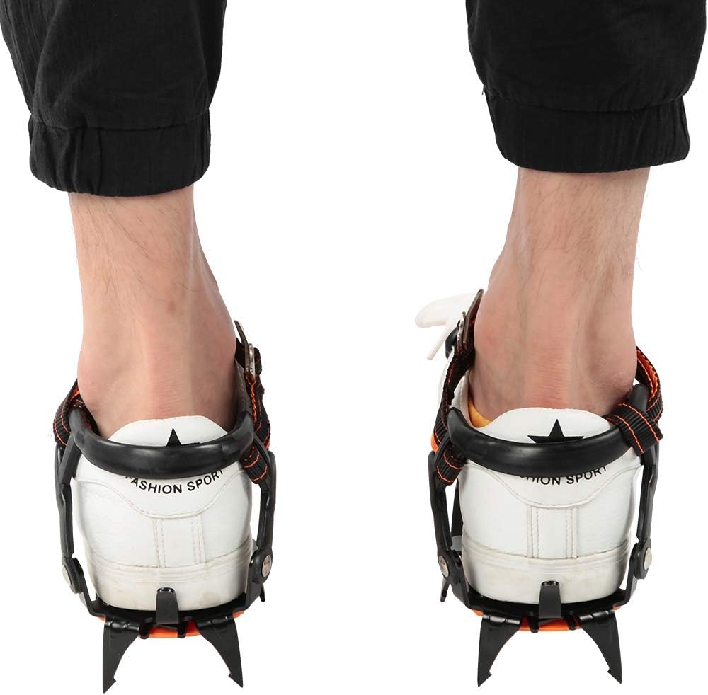 Ice Traction Cleats for Shoes – 1 Pair -Duty Steel Spikes with Elastic Strap, Slip Grip for Snow, Ice, and Winter Hiking