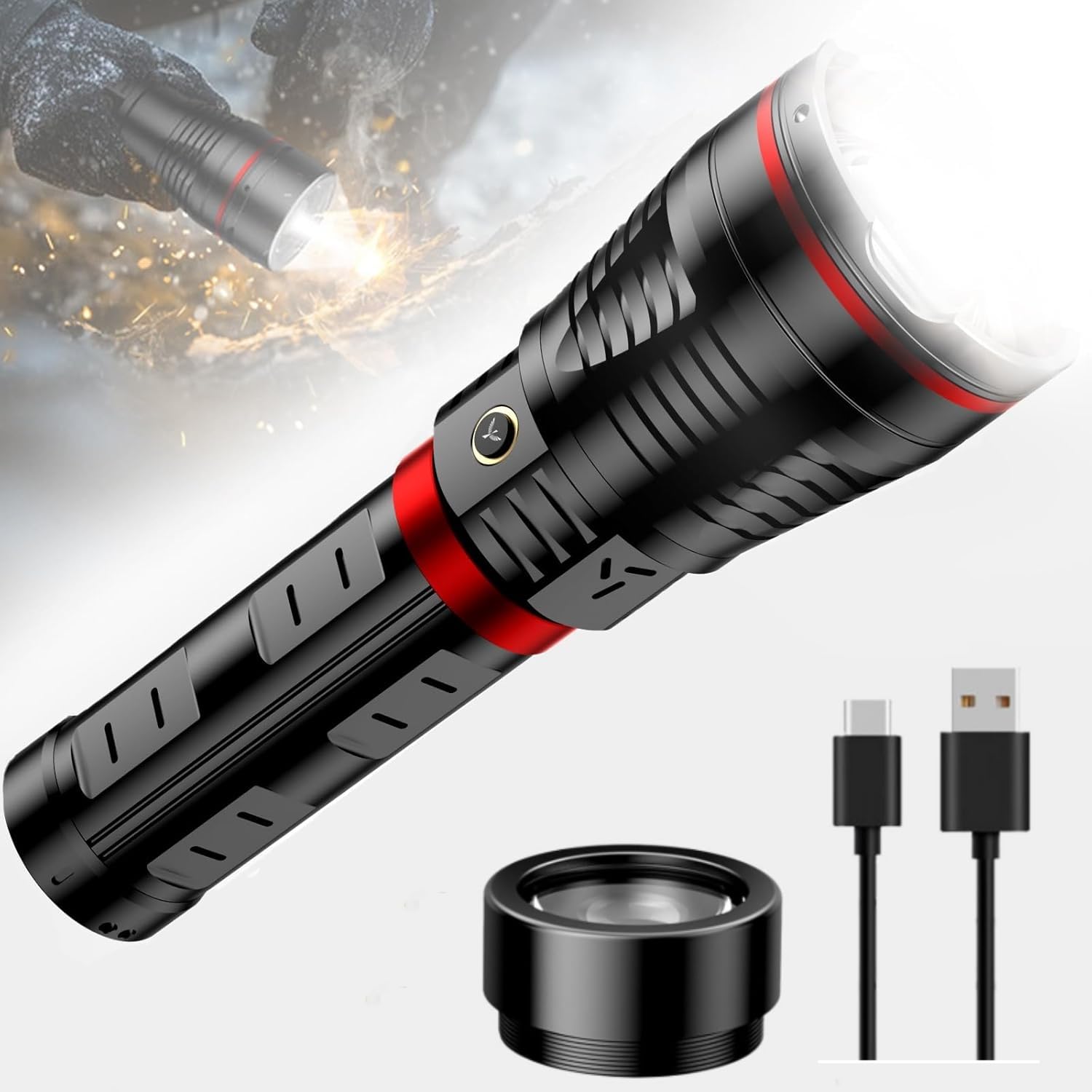 brightest rechargeable flashlight on the market Amazon.com: SKYFIRE Brightest Flashlights High Lumens with Ignition  Lens,20000 Super Bright Rechargeable Flashlight with Shoulder  Straps,Waterproof Led Tactical Flash Light for Camping Outdoor Emergency :  Tools & Home Improvement