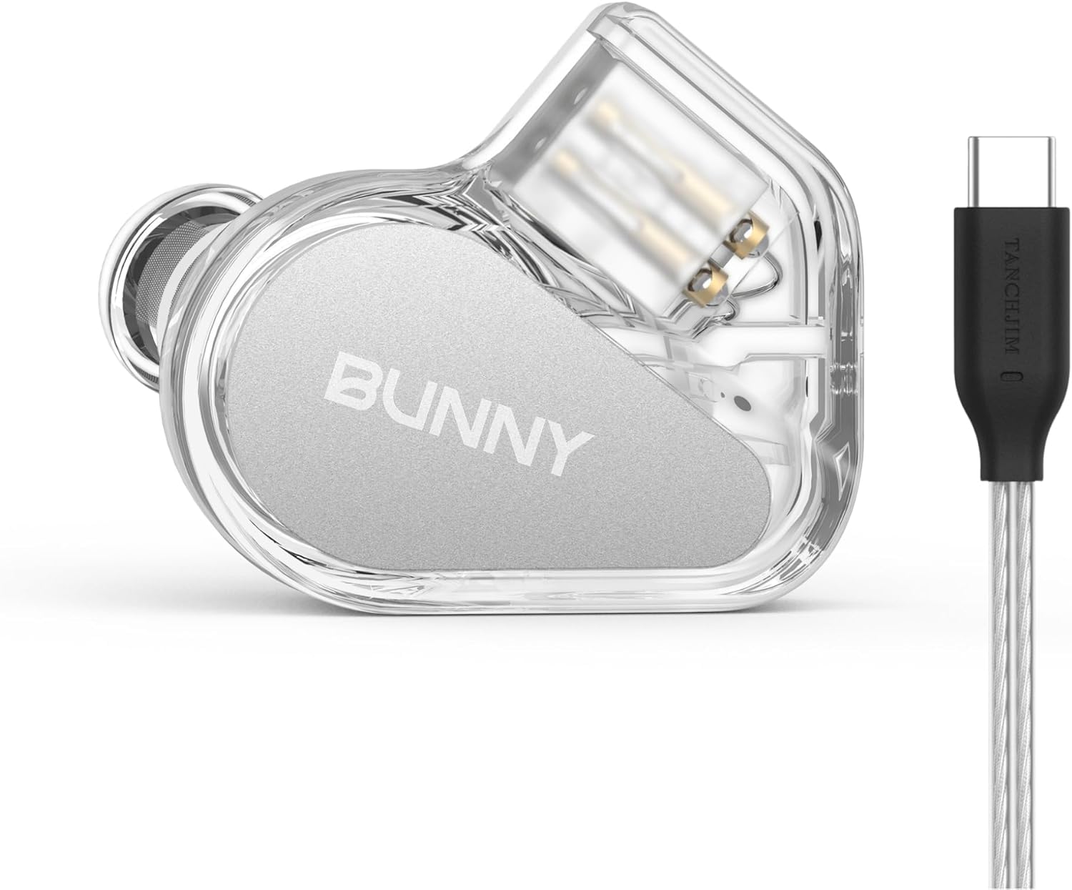 TANCHJIM Bunny Auriculares para Juegos con Driver Dinámico de Doble Cámara, IEM 1DD 0.78mm 2Pin, Monitor con Cavidad Laberíntica para Graves, HiFi Nivel de Entrada con Micrófono - Type C