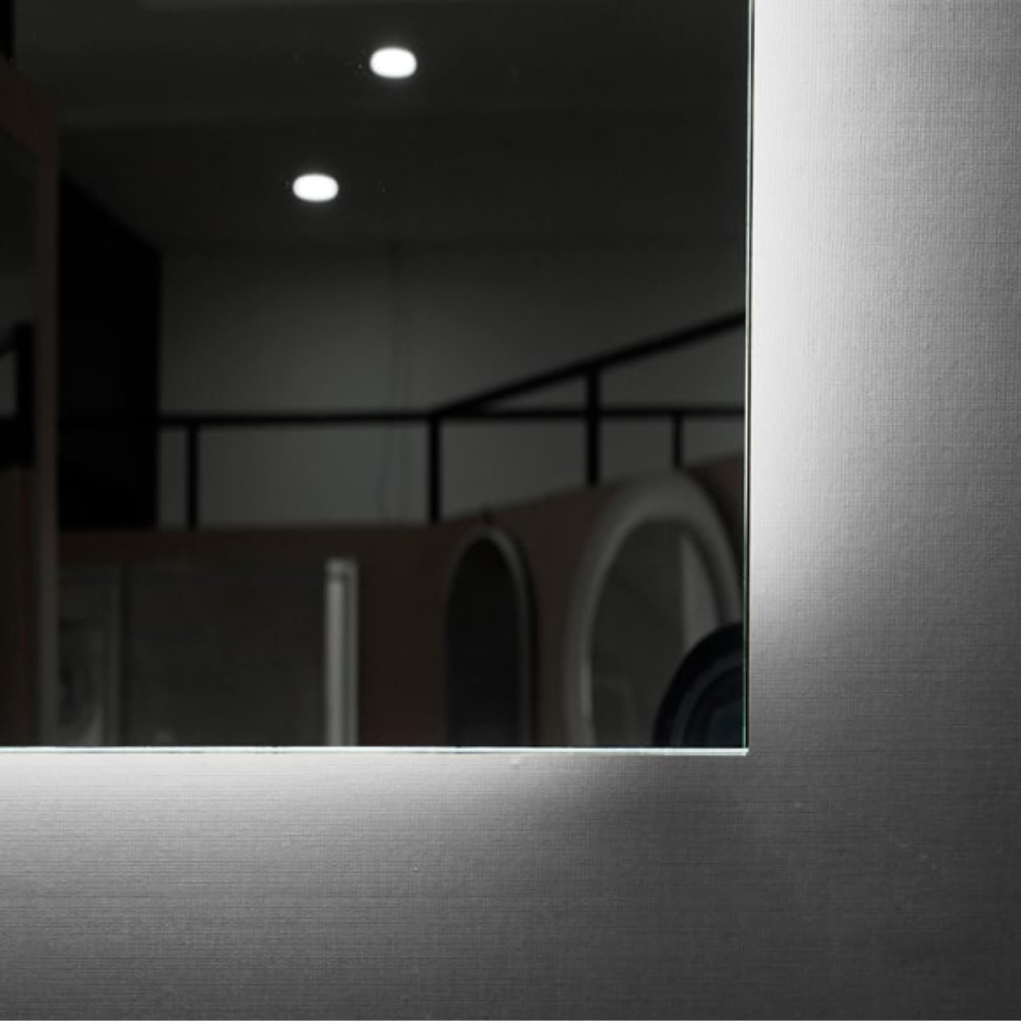 NOLUXA LEDIMEX - Lustro łazienkowe ze światłem | Duże podświetlane lustro łazienkowe | Lustro LED przeciwmgielne i czujnik wł./wył. | Kwadratowe lustro ścienne 70x80cm | Seria Włochy | Kolor chromu |