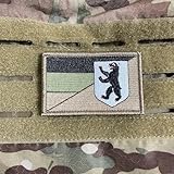 Deutschland Bundesländer Berlin Flaggen Subdued für Jäger, Bundeswehr, Schützen, Armee und einfach zum Sammeln mit Hakenklett für Rucksack, Jacke usw