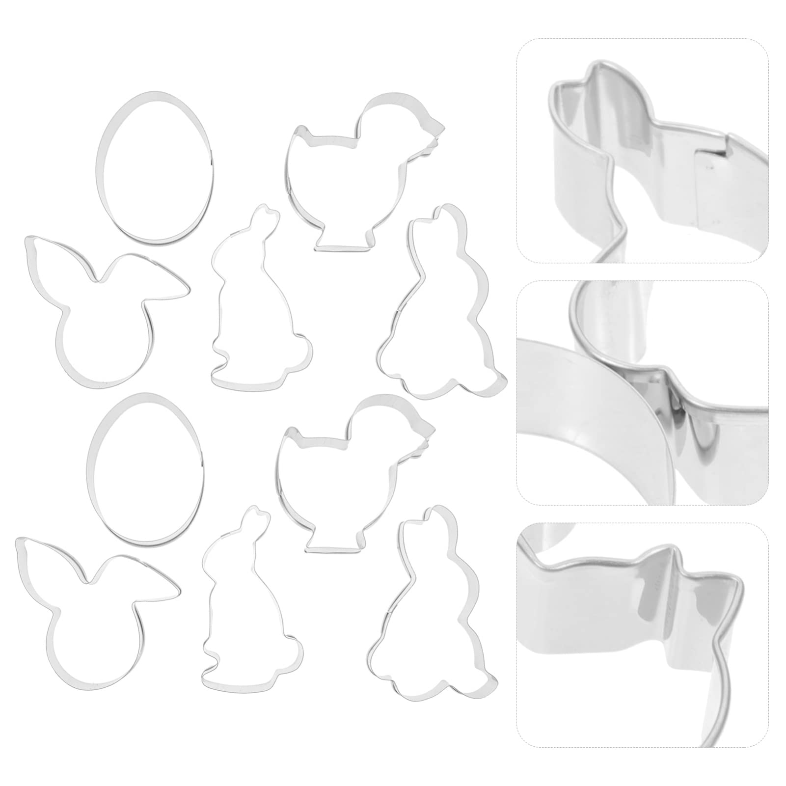 Abaodam 10piezas Cortadores De Galletas De Conejito y Pollito De Pascua Moldes De Galletas De Acero Inoxidable Para Decoración De Pascua y Fiestas Familiares